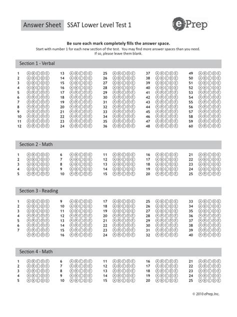 ssat test for middle school